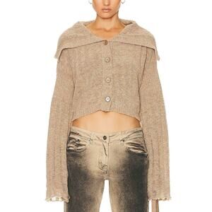 Knwls Ribbed Tan Cosma Cardigan Size M